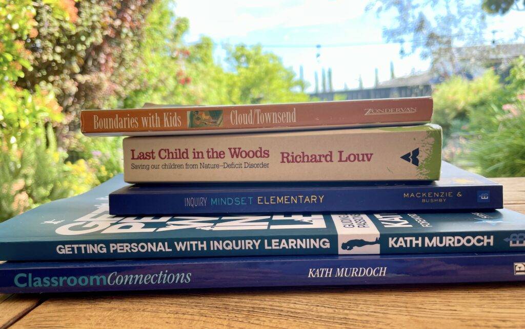 Pile of inspirational books for early childhood teachers