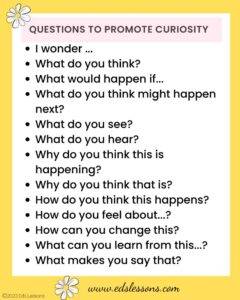 PDF of questions to promote curiosity