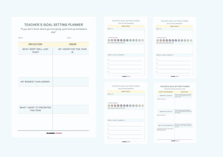 Teacher's Goal Setting Planner